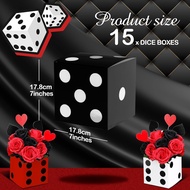 Jexine 15 Pcs Dice Favor Boxes 7 x 7 x 7 Inches Casino Theme Party Decorations Three Dimensional Dic