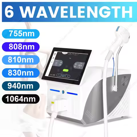 16 Bars 6 Wavelength Laser Skin Depilation Machine With FAC Tech Folding Touch Screen Full Body Perm