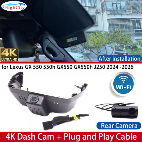 Camera Dash Cam for Lexus GX 550 550h GX550 GX550h J250 2024-2026 4K UHD DVR Wifi Camera Video Recor