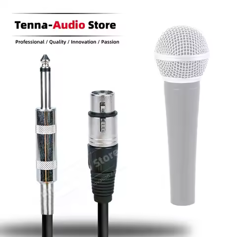 5-Meter XLR Female To 6.3 6.35 mm Male Cord Compatible With Shure SM 58 SM58 SM58S 58S Microphone Wi