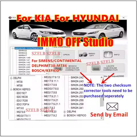 For KIA For HYUNDAI IMMO OFF STUDIO For SIM2K14X 34X for DELPHI MT38 MT86 For BOSCH M797 Work Offlin