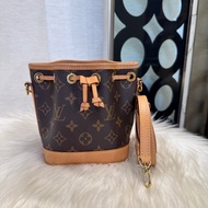 LV Nano Noe 原花金釦迷你水桶包 晶片款