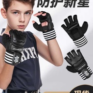Children Boxing Half Finger Gloves MMA Training Sanda Boxing Gloves Fighting Boys Girls Punching Bag
