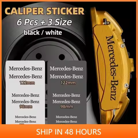 6PCS Car Brake Caliper Sticker Heat Resistant Decal for Mercedes Benz Maybach W204 W205 W211 W21 C26