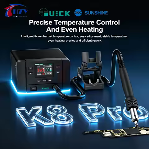 QUICK K8 Pro 1000W Intelligent Hot Air Rework Station Precise Temp Control Auto Sleep for Phone PCB 