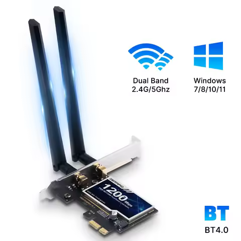 WiFi 5 AC1200 PCI-E Wireless Adapter Network Adapter BT 4.0 Dual Band 2.4G/5GHz 802.11AC Desktop Lap