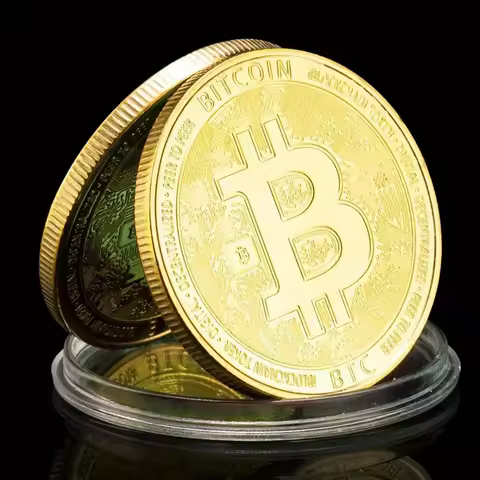 Bitcoin Collectible Golden Plated Souvenir Crypto Coin Non-currency Physical Cryptocurrency Coin Col