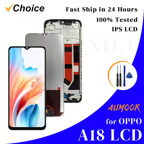 A18 IPS LCD for OPPO A18 CPH2591 Display Touch Screen Digitizer Assembly Pantalla for OPPO A18 with