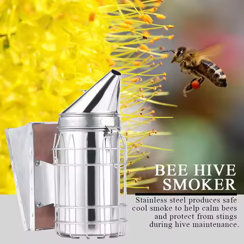 Bee Hive Smoker Bee Hive Smoker with Heat Board Iron Beekeeping Equipment Bee Keeping Smoker Beekeep