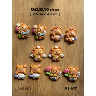 RM2.50/ 10 pieces @ 25 cents: RS-637 - Resin - Glossy - 2.5 cm x 2.5 cm