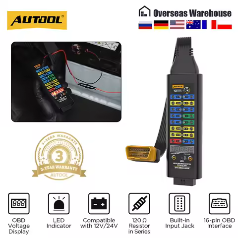 AUTOOL OBDII Protocol Detector Upgraded OBD2 Breakout Box Car CAN Test Box Break Out Diagnosis Fault