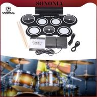 [SONONIA] Electronic Drum Set Compact Built in Speaker for Age 3+ Year up with Headphone Jack Tablet