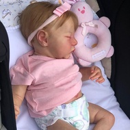18inch Silicone Reborn Baby Doll Levi with Blonde Hair Soft Vinyl Realistc Newborn Baby Girl Washabl