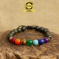 THE Chakra Bracelet 7 Natural Earth Stone mix Stone Black Jade Black Jade Genuine Aceh Original by R