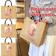 Customized name / LOGO PRINT Tote Bag Customize tote bag custom jute bag custom tote bag with name j
