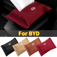 Car Suede Tissue Box Cover Easy to carry seat back accessories For BYD F3 S6 F0 Tang I3 S7 G3 E5 E2 