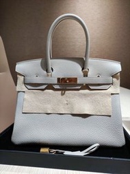 Hermes Birkin 30 Togo Gris Perle GHW Stamp U