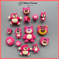 Bộ 14 Jibbitz Sticker Charm 3D chủ đề gấu Lotso DIY nhựa cứng gắn Dép Crocs Cross Dép Sục Cá Sấu May