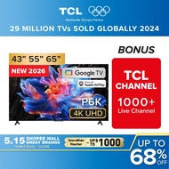 NEW |  TCL P6K 4K UHD TV |  43 55 65 inch  | 4K Smart TV  |  AiPQ Processor | Dolby Audio