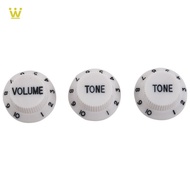 [caesar_orlando.my]White Black 1 Volume&2 Tone Guitar Control Knobs for Strat Style Guitar