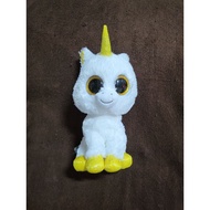 Authentic Rare 25 cm TY The Beanie Boo's Collection Glitter Eyes - Pegasus the White Unicorn Beanie 