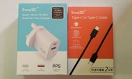 全新inno3C Type-C To Type-C 充電線 及 快速充電器