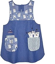 Kusuguru Japan 247003 Apron, Round Cat Apron, Blue, M-L