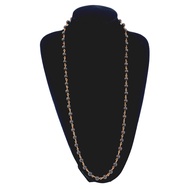 Black Karungali / Ebony Wood Necklace (54 beads) - with copper / silver links - Non Tarnish / Hypoal
