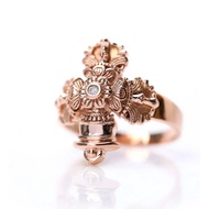 Diamond bell and Dorje Gold ring-Size 5.5/6.5/7/7.5/8/10