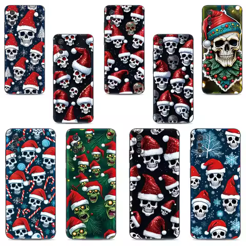 Christmas Skulls Cover For LG Wing Velvet K22 K61 K50 K51s K52 K20 K40 Q6 Q7 Stylo 5 6 G8X G6 G7 G8 