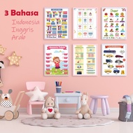Mainan Poster Edukasi Pendidikan Belajar Anak Usia Balita Batita Paud Tk Sd Mi Muslim Islam Islami H