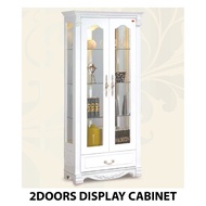 ALMARI HIASAN/KABINET HIASAN KACA/WHITE DISPLAY CABINET/GLASS DISPLAY CABINET/COUNTRY DESIGN/VICTORI