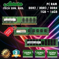 PC DDR2 / DDR3 / DDR4 RAM , 2GB ~ 8GB RAM  ( REFURBISHED )