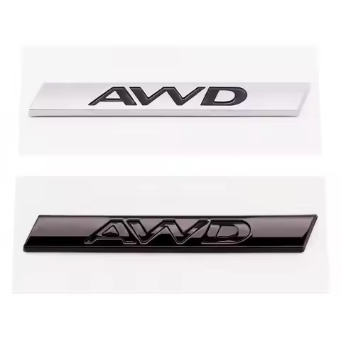 3D ABS Silver Black AWD Logo Emblem Car Rear Trunk Badge Decal For Jaguar XE XJL F-PACE AWD Sticker 