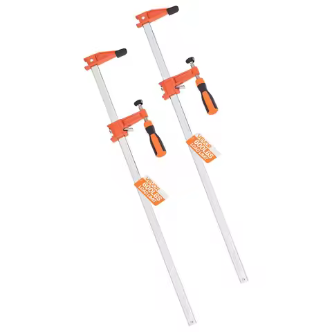 Bar Clamps for Woodworking 2-Pack 24 inch Opening Lockable F Clamp Cast Iron