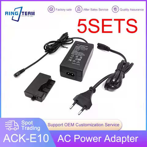 5SETS AC Power Adapter ACK-E10 ACKE10 ACK E10 for Canon DSLR Cameras EOS 1100D 1200D 1300D 1500D 300