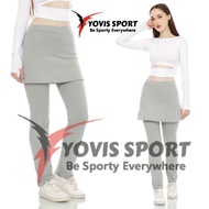 celana senam rok celana panjang senam rok wanita -abu muda - silver rok xl