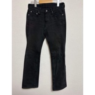 IRON HEART 21oz Black Denim Ladies Bootcut Jeans W25 Heavy Selvedge IH Used