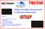 TECNO TIH 280D 2-Burner Built-In Induction Cooker Hob / FREE EXPRESS DELIVERY