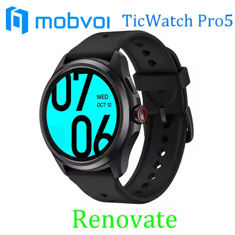 MOBVOI TicWatch Pro 5 WH12088SmartWatch（Used）Wear OS 3.5 OLED + FSTN Monitor GPS/Altimeter/Heart Rat