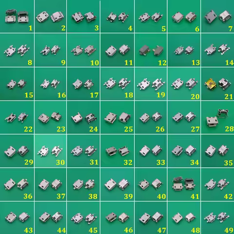 49models 49PCS Mini Micro USB connector jack Charging port socket power v8 plug For Samsung Lenovo S