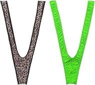2 Pieces Borat Mankini Men's High Cut Briefs Swimsuit Thong String V Shape Party Costume Bikini for 