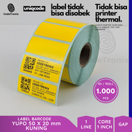 Label Sticker Kertas Yupo 50x20 Vinyl Barcode Stiker Roll Warna 1 Line 1000 pcs
