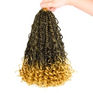 Tóc Nối Tết Kiểu Goddess Box Braids 10 Inch 1 Búi/lô Tóc Tổng Hợp Xoăn Boho Đã Được Tạo Vòng Sẵn Trô