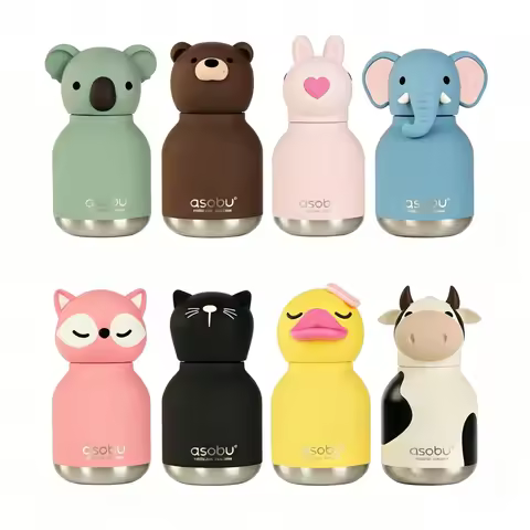 ASOBU 200ml 18/8 Stainless Steel Thermos Water Bottle,Portable Vacuum Insulated Flask,Hot & Cold Kee