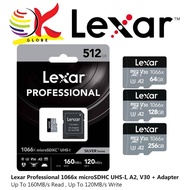 LEXAR PROFESSIONAL 1066X MICROSDHC / MICROSDXC + ADAPTER TF MICRO SD MEMORY CARD ( 64GB / 128GB / 256GB /512GB )