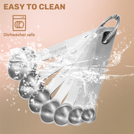 Stainless Steel Measuring Cups and Spoons Set of 14 Pieces,7 Nesting Cups and 7 Stackable Spoons Pro