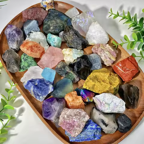 Mystery Box 100g/300g/500g/1000g Mixed Crystals Raw Stone Blind Box,Exciting,35 Types Crystals Raw R