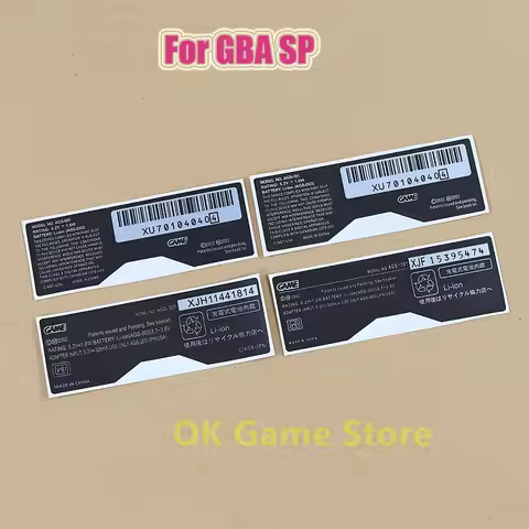 10PCS Black Backlight For GBA SP AGS-101 001 US Version JP Version Sticker Label Tag Stickers For Ga