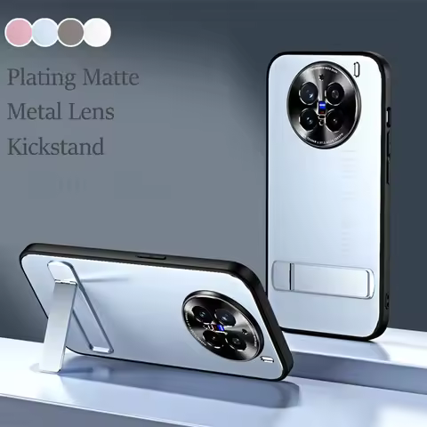 6D Plating Matte Kickstand Case For vivo iQOO Neo 11 9 10 Pro Plus Invisible Bracket Phone Cover For
